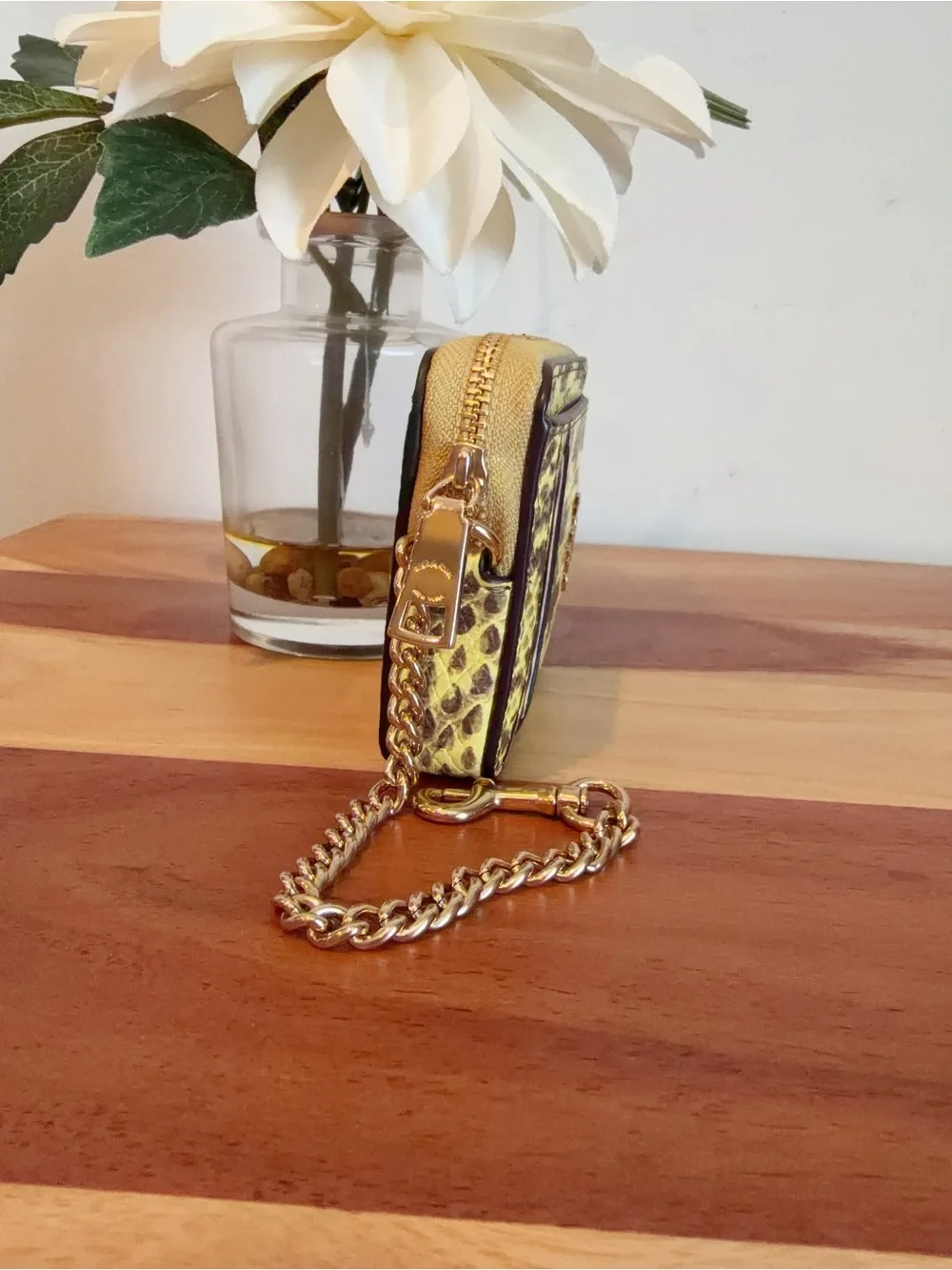 NWT Coach Snake-embossed leather Zip Card Case